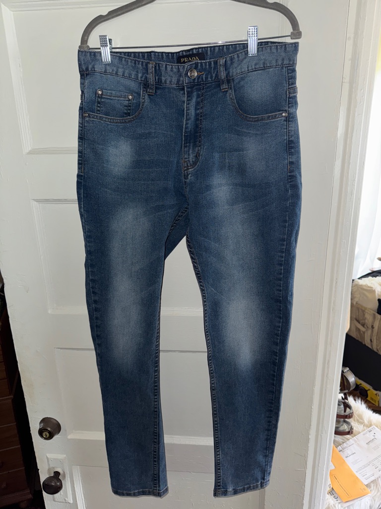 Prada Men’s Blue Slim Straight Jeans 32x30
